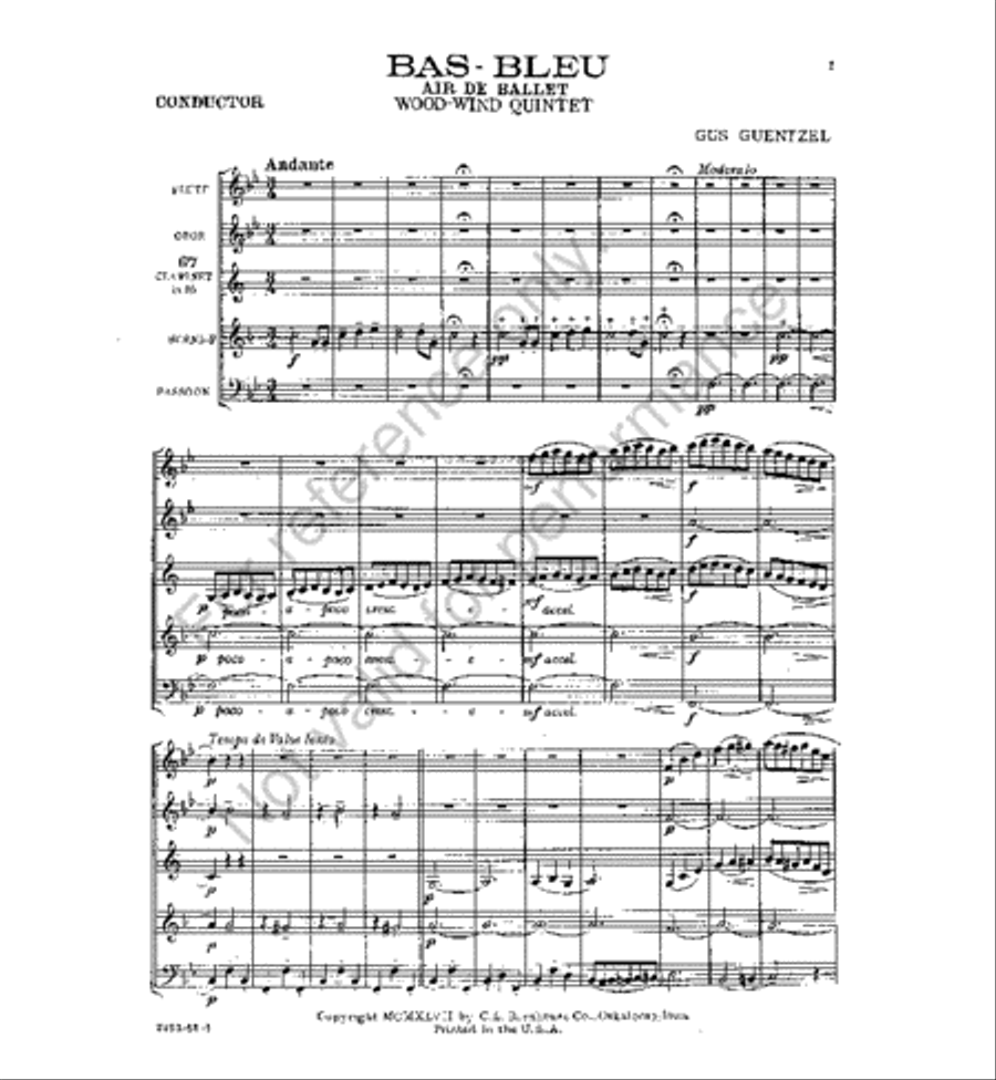 Bas - Bleu Bas - Bleu Woodwind Quintet scores gallery preview page 2