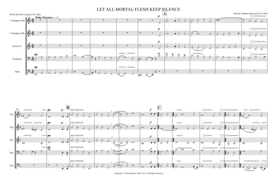 Let All Mortal Flesh Keep Silence Chamber Music scores gallery preview page 1