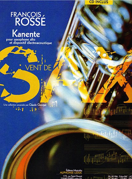 Rosse Francois Kanente (arr Georgel Claude) Alto Saxophone Bk/cd Al30407