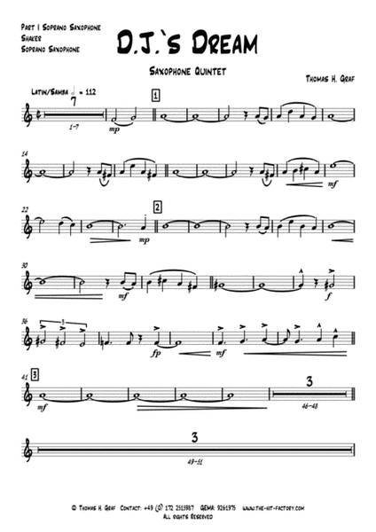 D.J.s Dream - Latin/Samba - Saxophone Quintet image number null