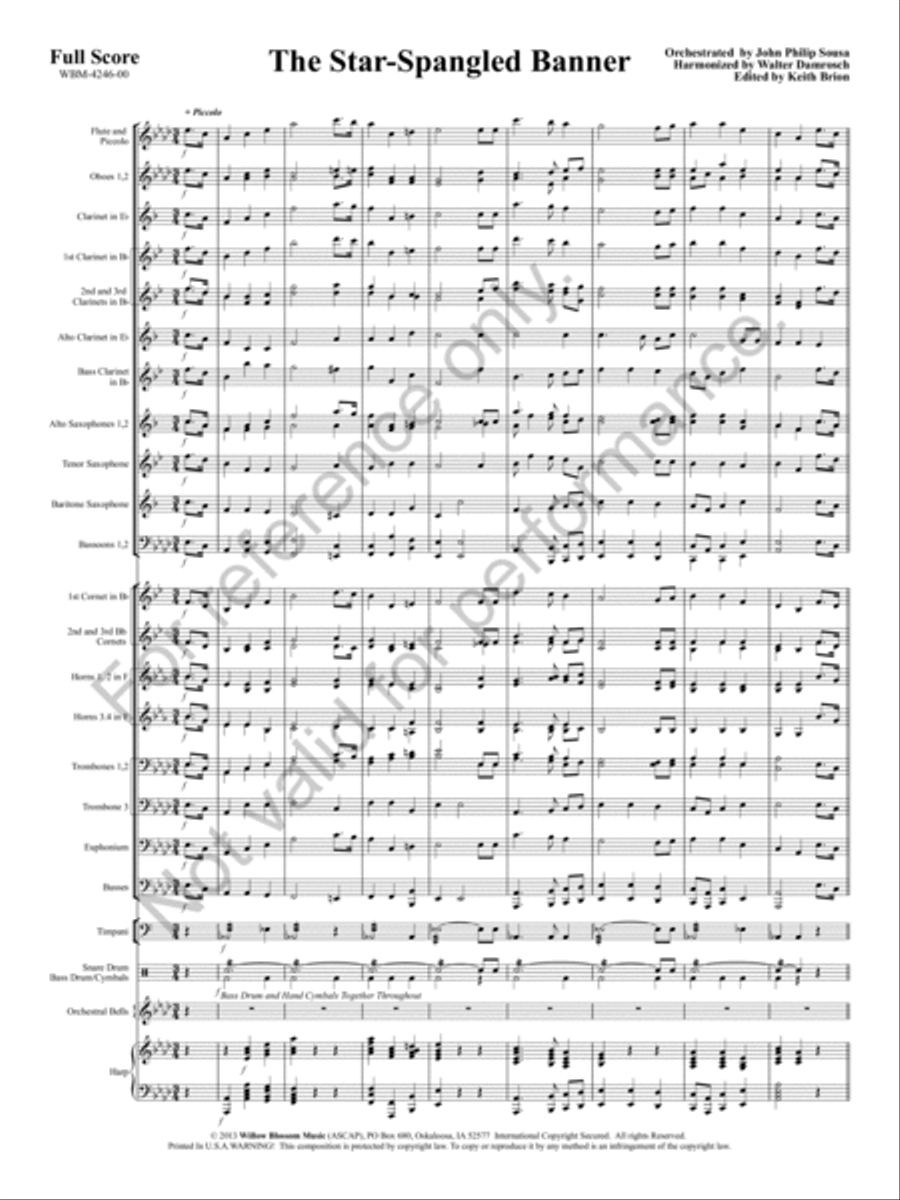 The Star Spangled Banner Concert Band scores gallery preview page 2