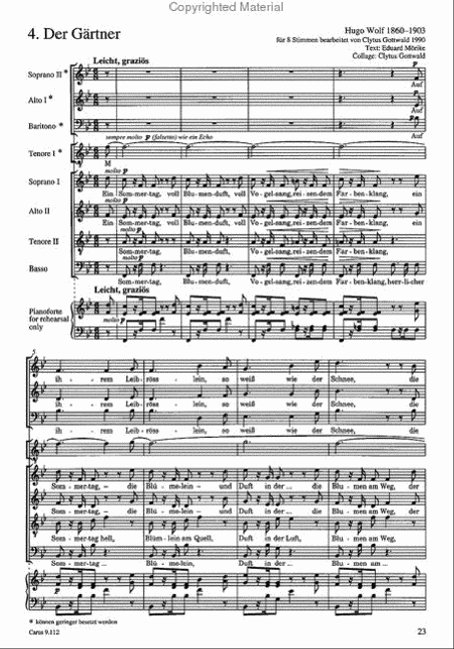 Vier Lieder (arr Gottwald) Choir scores gallery preview page 5