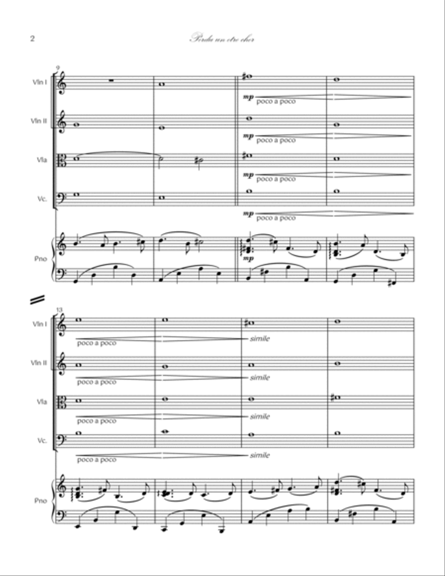 07. Perdu un être cher Piano Quintet Piano Quintet scores gallery preview page 2
