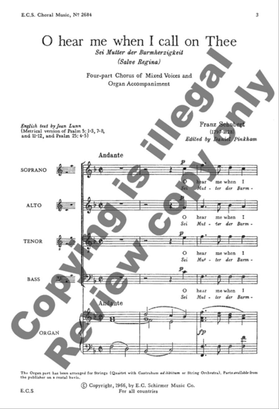O hear me when I call on Thee (Sei Mutter der Barmherzigkeit) 4-Part scores gallery preview page 10