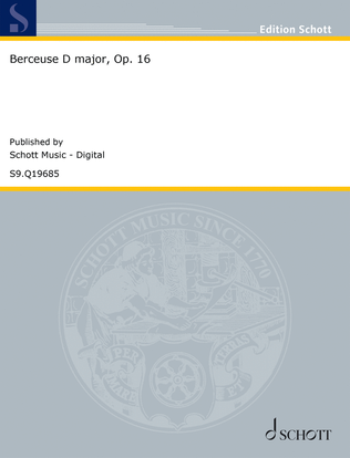 Book cover for Berceuse D major, Op. 16