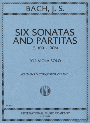 Book cover for Six Sonatas and Partitas, S. 1001-1006 - Viola Solo