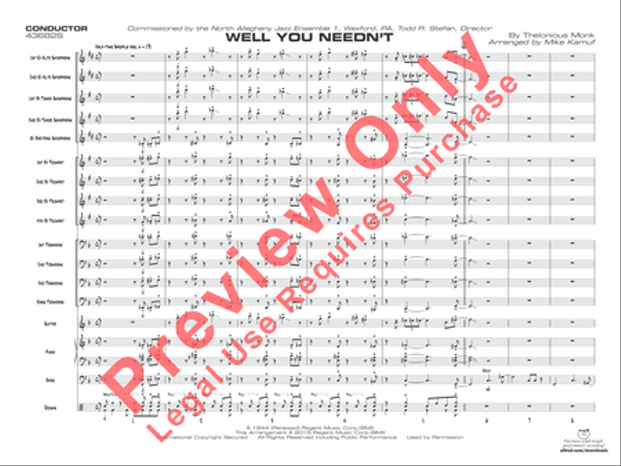 Well You Needn't Jazz Ensemble scores gallery preview page 2