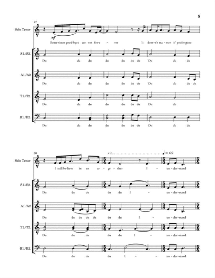 Somewhere Down The Road Somewhere Down The Road 4-Part scores gallery preview page 5