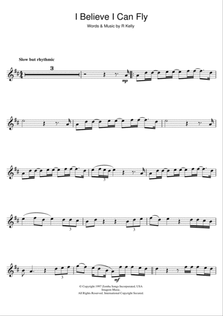 I Believe I Can Fly I Believe I Can Fly Flute Solo scores gallery preview page 1