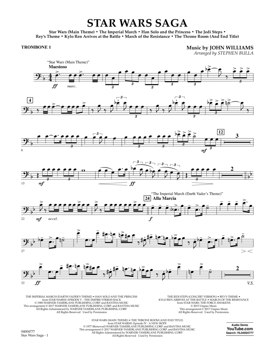Star wars trombone music online