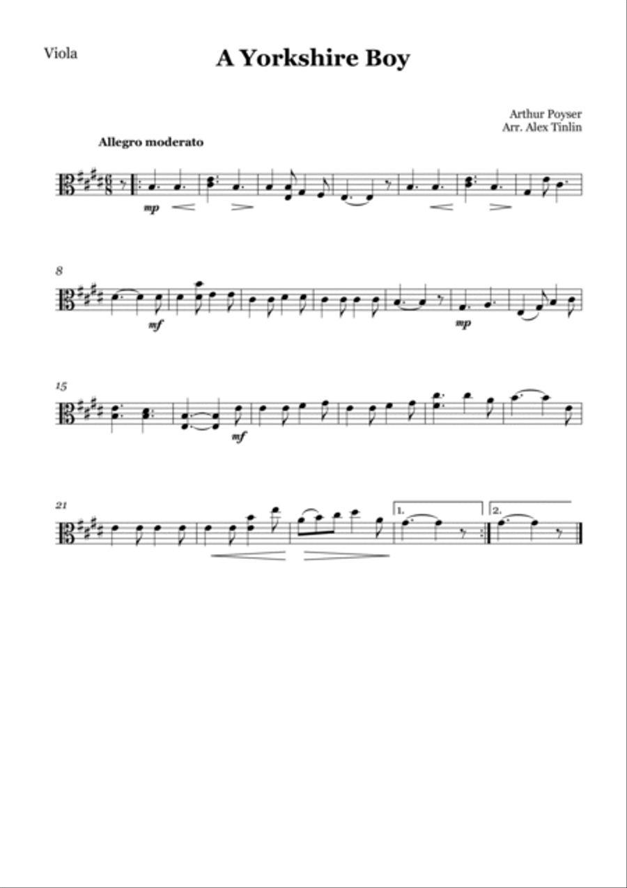 A Yorkshire Boy String Quartet scores gallery preview page 4