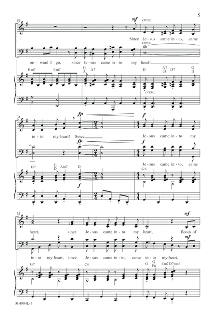Since Jesus Came Into My Heart 4-Part scores gallery preview page 5