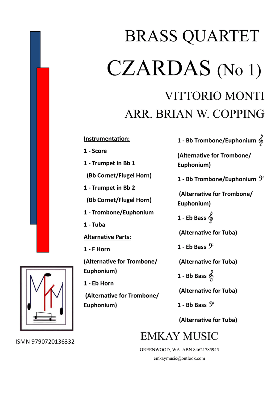 CZARDAS NO1 BRASS QUARTET Brass Quartet scores gallery preview page 1