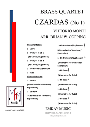 Book cover for CZARDAS NO1 BRASS QUARTET
