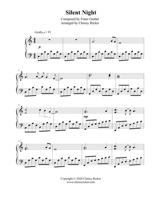 Silent Night (contemporary lyrical version) - late intermediate piano