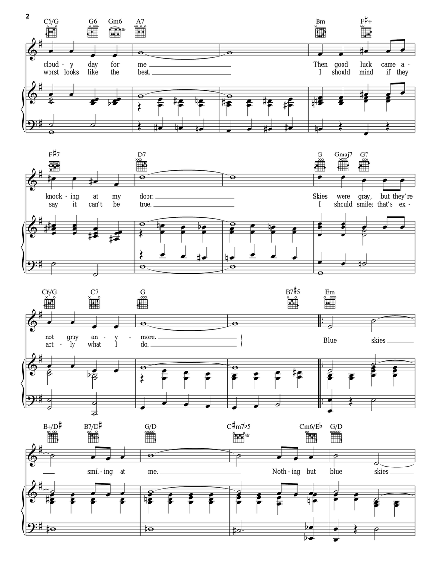 Blue Skies Acoustic Guitar scores gallery preview page 2