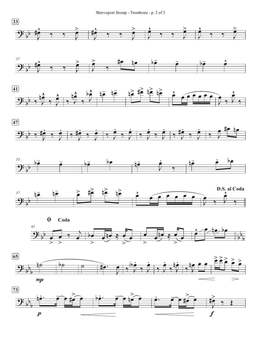 Shreveport Stomp - Trombone Brass Quintet scores gallery preview page 2