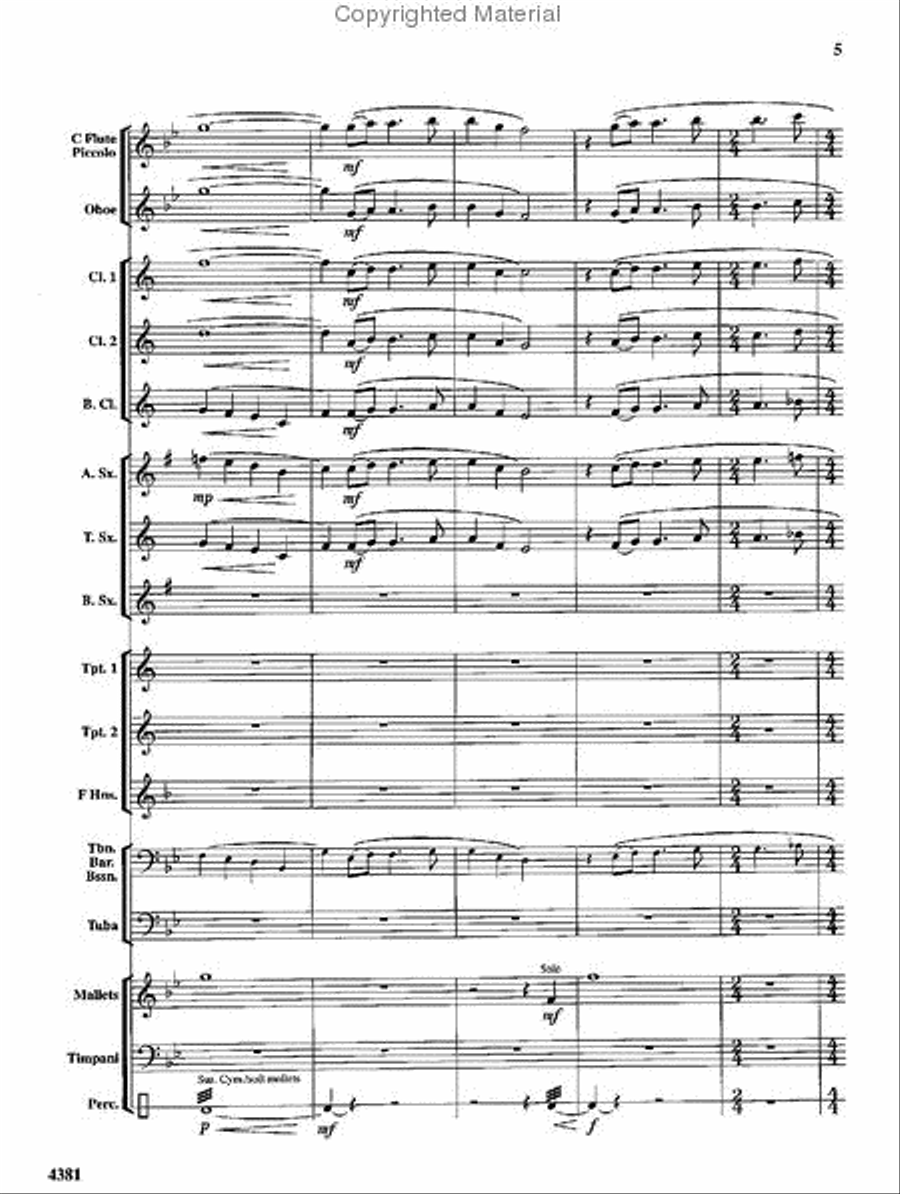 A Hymn of Peace Concert Band scores gallery preview page 4