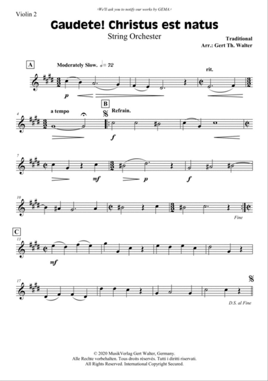 Gaudete! Christus Est Natus String Orchestra scores gallery preview page 4
