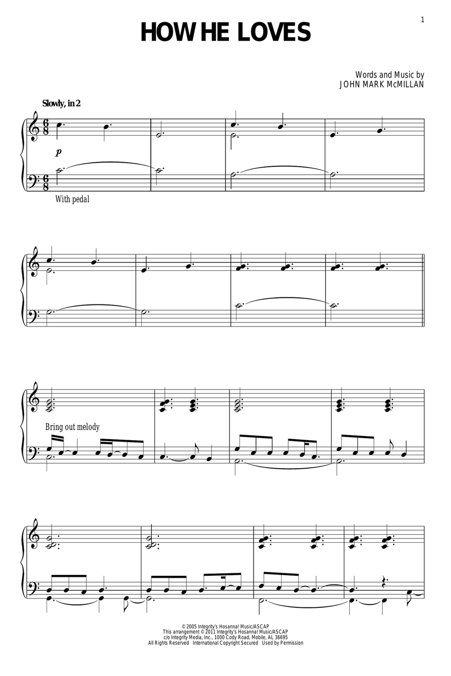 How He Loves Piano Solo scores gallery preview page 1