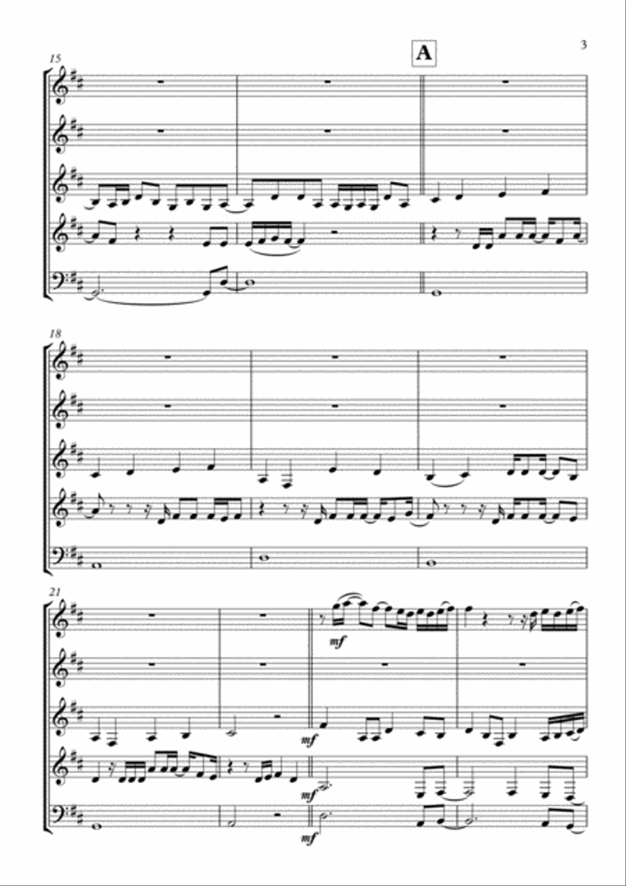 Kiss Me Woodwind Quintet scores gallery preview page 3