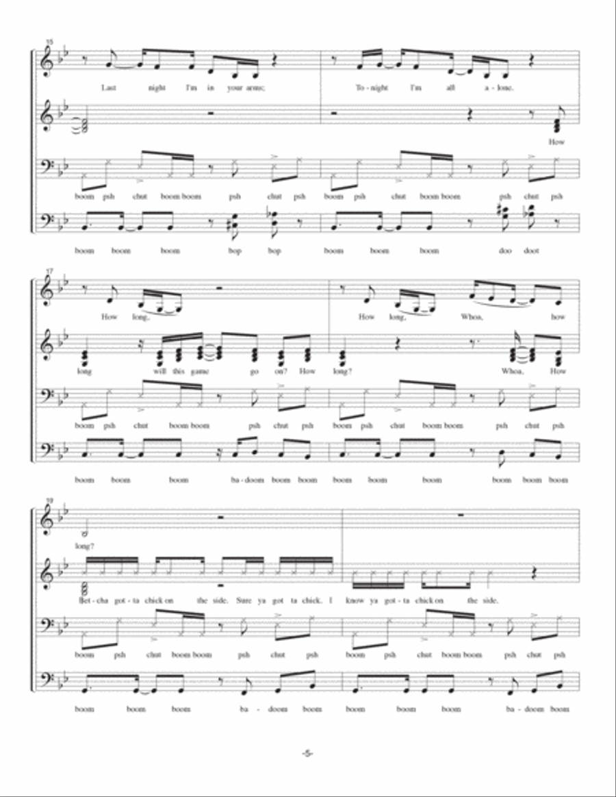 How Long (betcha Got A Chick On The Side) 4-Part scores gallery preview page 5