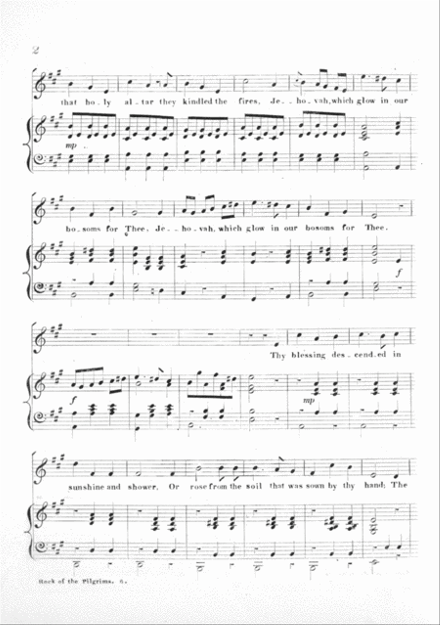 Rock of the Pilgrim's. From the Cantata of the Pilgrim Father Voice Solo scores gallery preview page 3