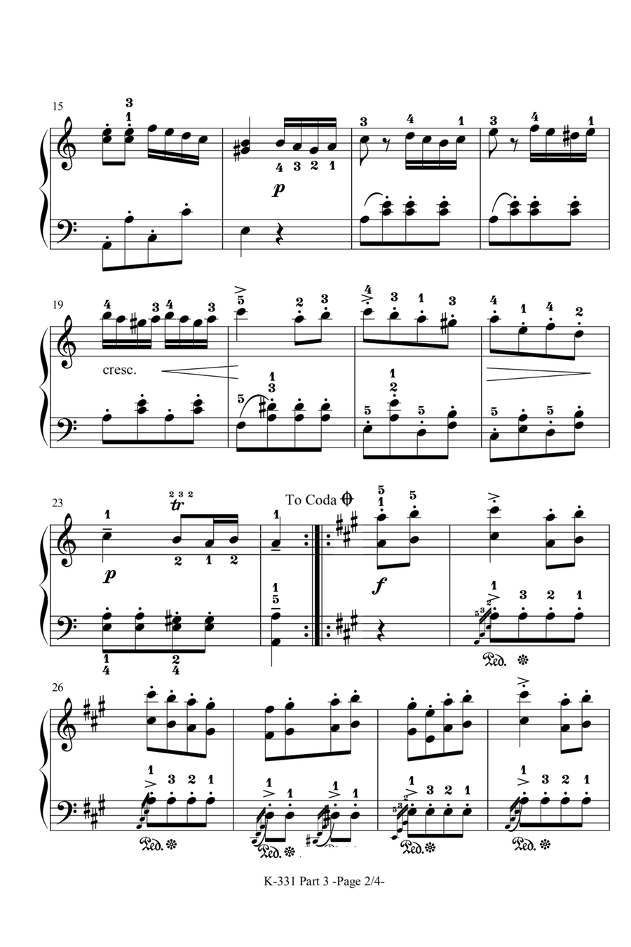 Piano Sonata No. 11 in A Major, K. 331: III. Rondo 