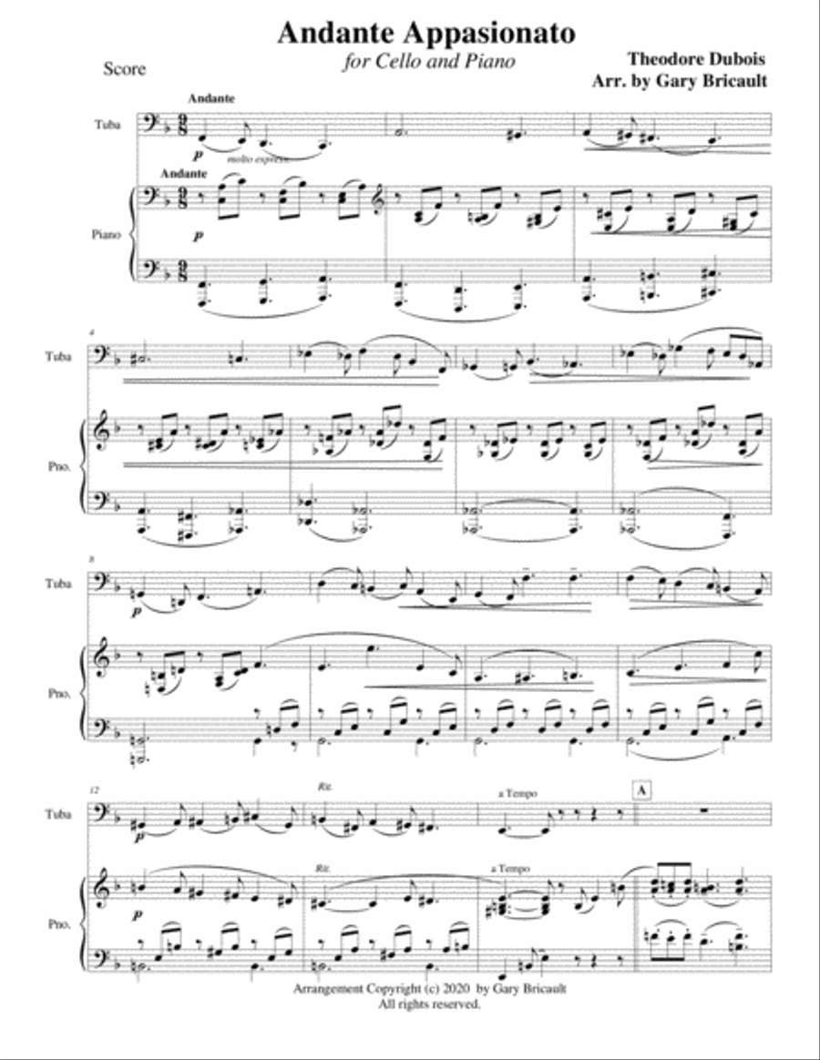 Andante Appasionato Piano scores gallery preview page 1