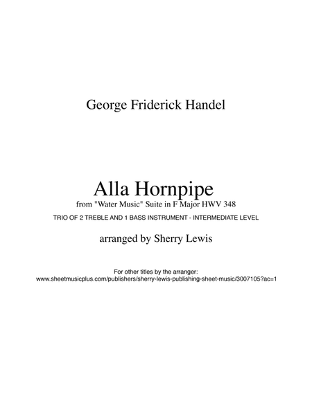 HORNPIPE from Water Music,Trio, Intermediate Level for String Trio, Woodwind Trio, any combination image number null