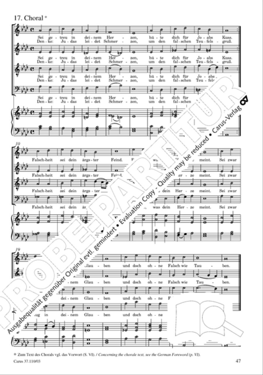 Markuspassion. Werkausgabe Reihe 1, Bd. 7 (Homilius) 4-Part scores gallery preview page 54