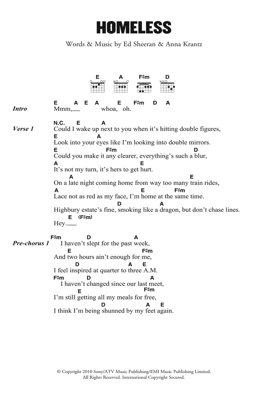 Homeless Acoustic Guitar scores gallery preview page 1