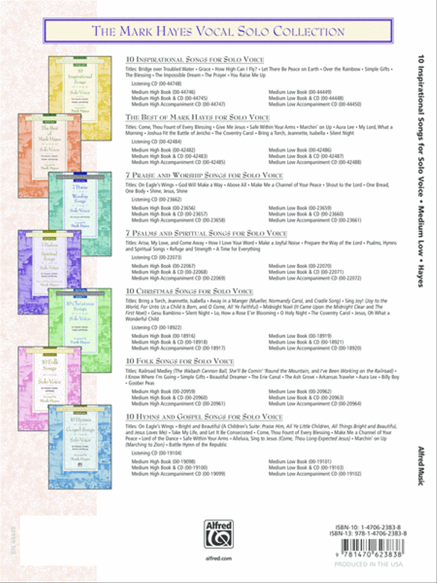 The Mark Hayes Vocal Solo Collection -- 10 Inspirational Songs for Solo Voice Voice Solo scores gallery preview page 2
