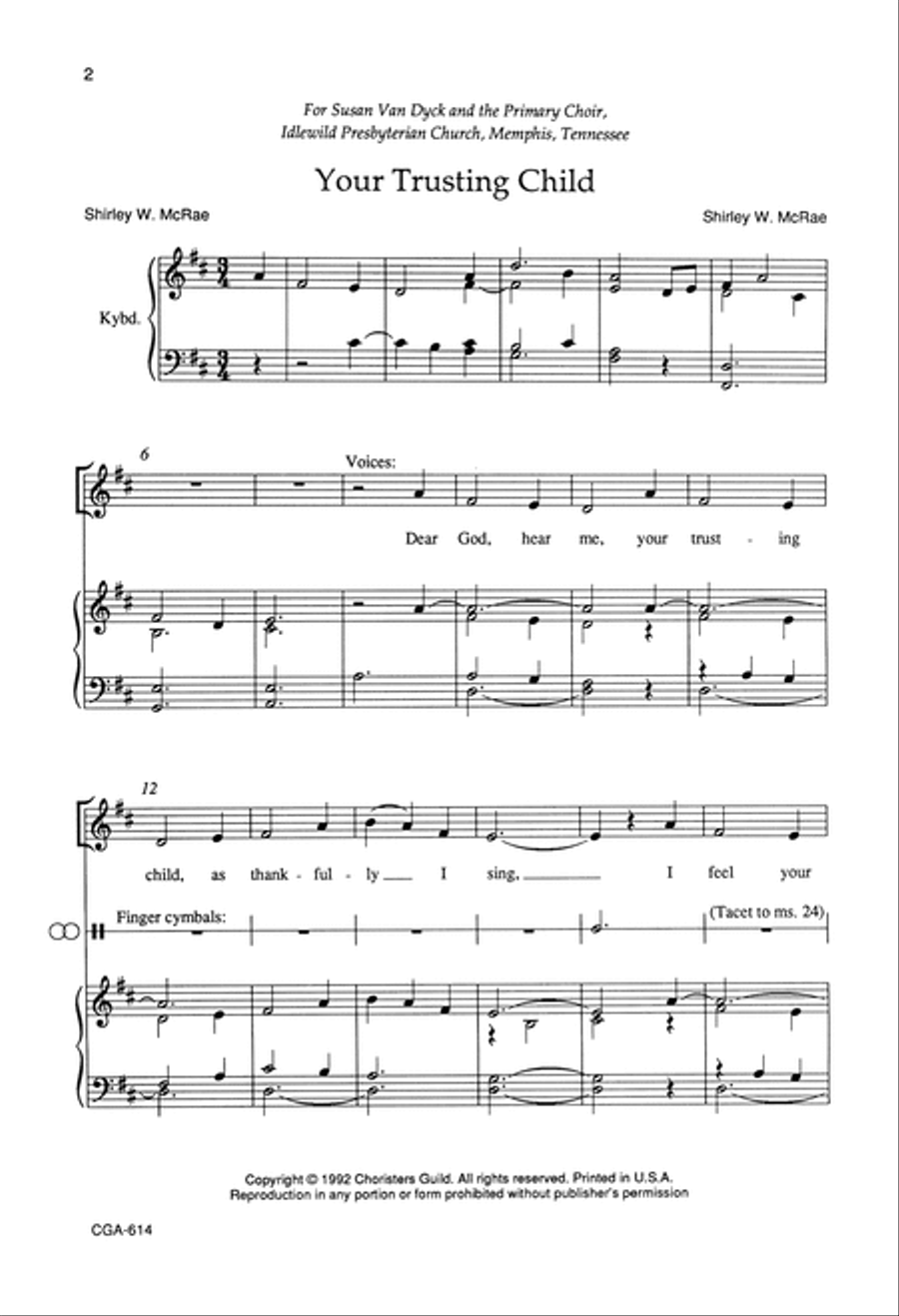 Your Trusting Child Your Trusting Child Unison Choir scores gallery preview page 2