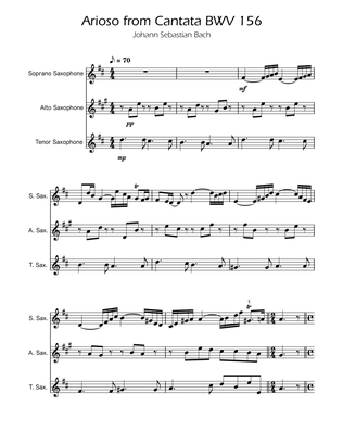Arioso BWV 156 - Sax Trio SAT