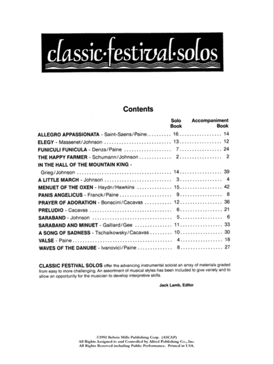 Classic Festival Solos (Bassoon), Volume 1