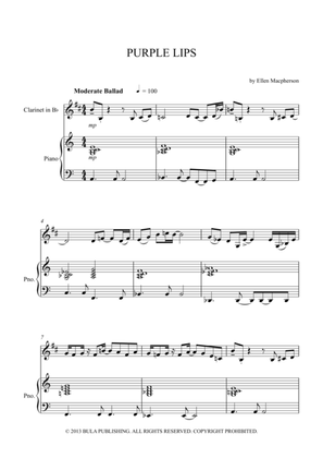 Purple Lips - Clarinet Solo with Piano Accompaniment