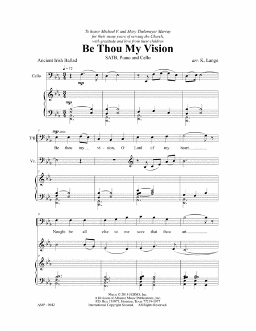 Be Thou My Vision 4-Part scores gallery preview page 2