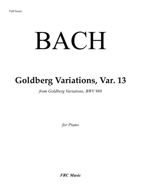 J.S. Bach Goldberg Variations, BWV 988 Var.13 (as played by Víkingur Ólafsson) image number null