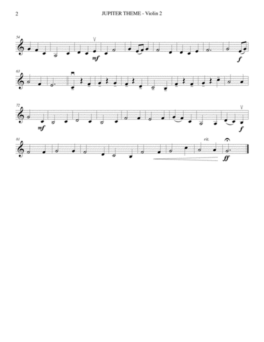 "Jupiter" Theme, from The Planets (Gustav Holst) String Quartet image number null
