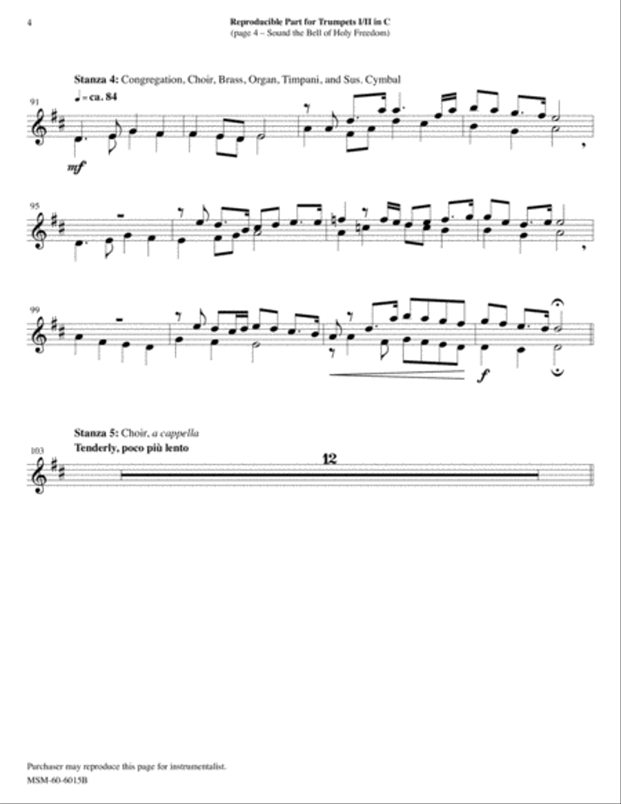 Sound the Bell of Holy Freedom: Come to Us, O Holy Spirit Choir scores gallery preview page 4
