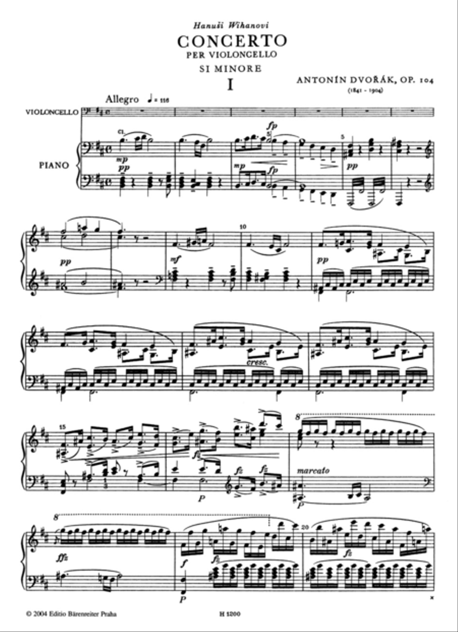 Concerto for Violoncello and Orchestra in B minor, op. 104 Piano scores gallery preview page 2