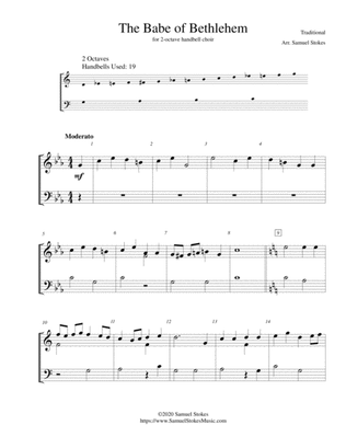 The Babe of Bethlehem (The Babe in Bethlem's Manger Laid) - for 2-octave handbell choir