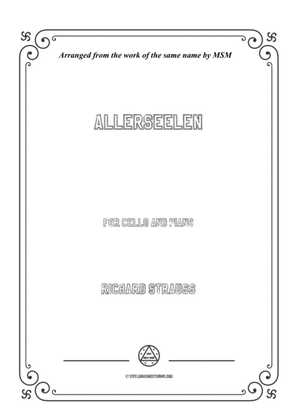 Book cover for Richard Strauss-Allerseelen, for Cello and Piano