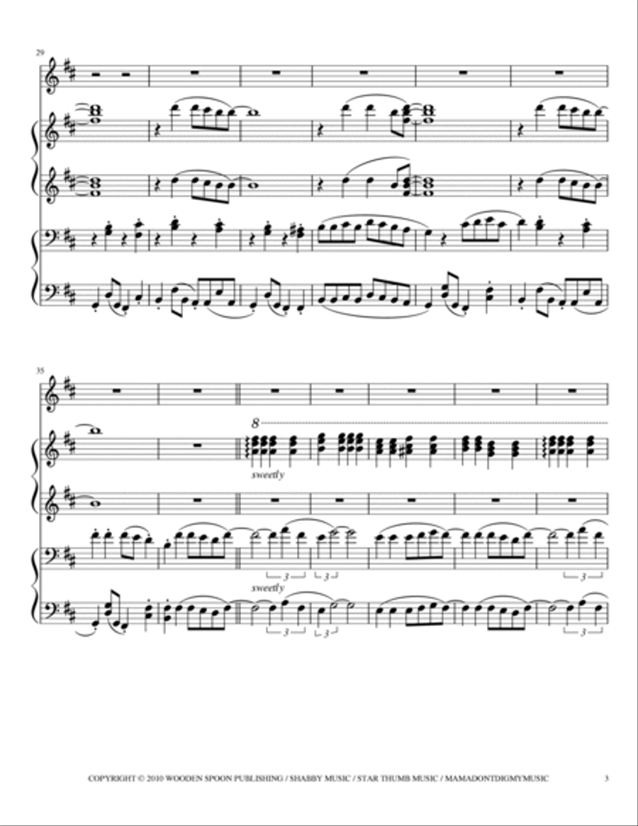 Can't Stand The Rain 1 Piano, 4-Hands scores gallery preview page 3