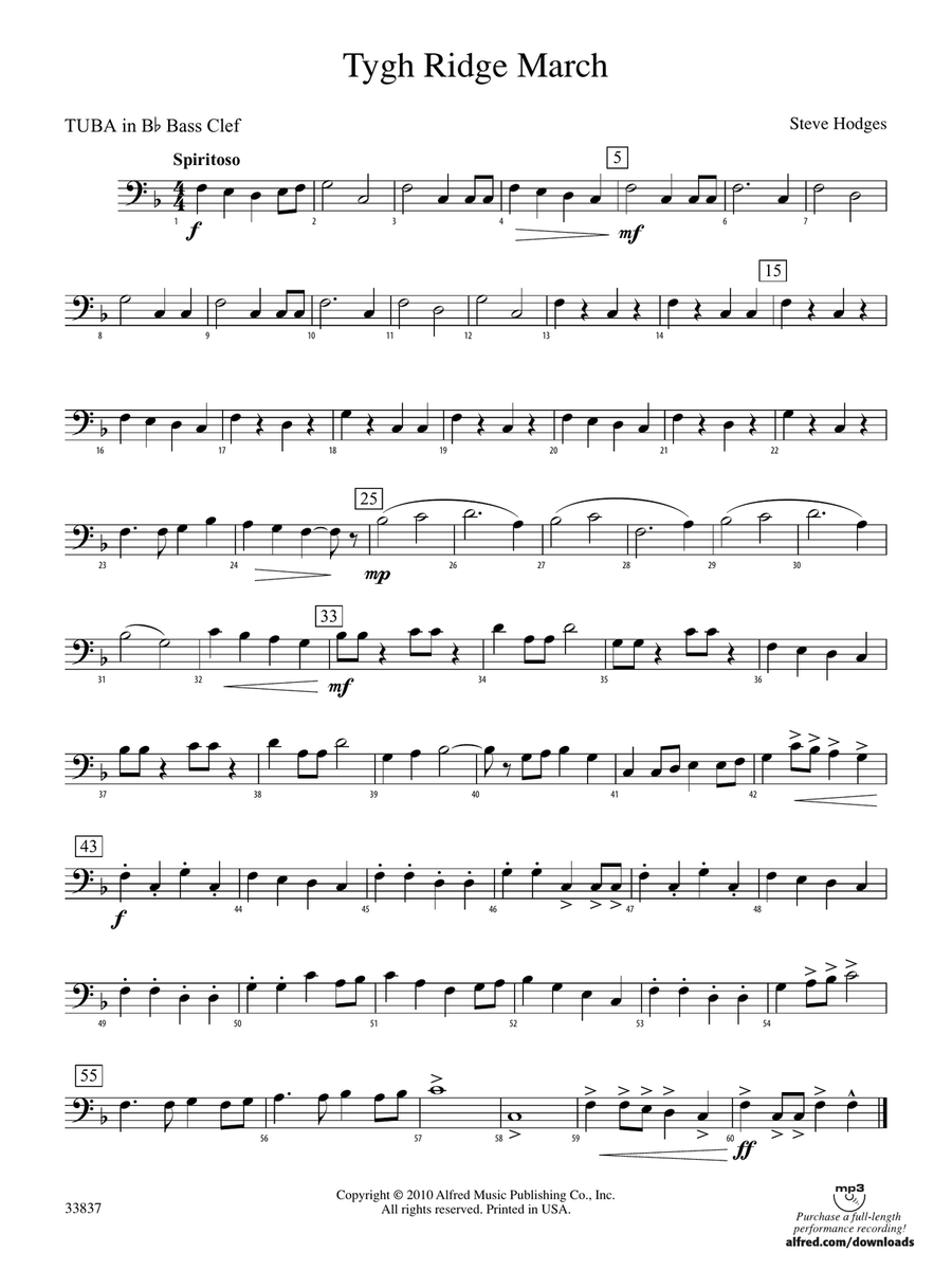 Tygh Ridge March: (World Part) B-flat Tuba B.C.