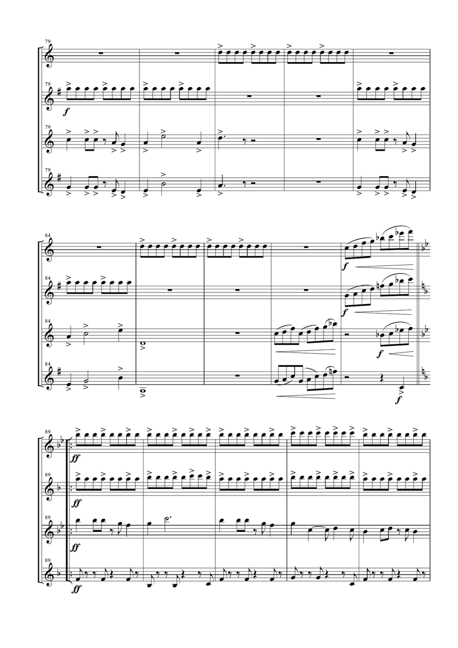 The Magnificent Seven Woodwind Quartet scores gallery preview page 6