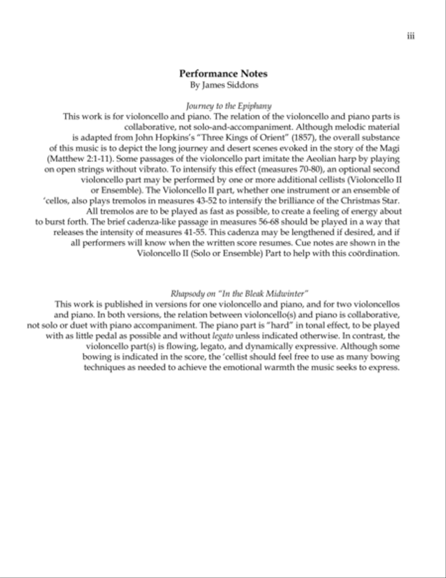 Two Violoncello Pieces for Advent and Epiphany Small Ensemble scores gallery preview page 3