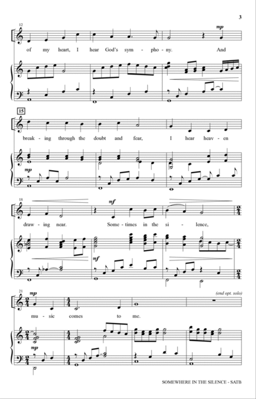Somewhere In The Silence 4-Part scores gallery preview page 2