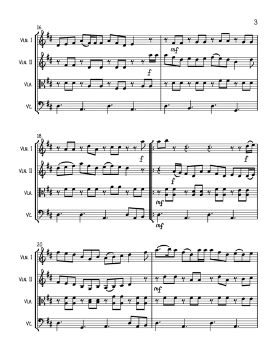 Fairytale Of New York String Quartet scores gallery preview page 3